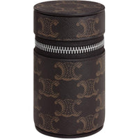 CELINE Cow Leather Camera Lens Bag Storage Bag Unisex Tan