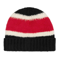 CELINE Cotton Beanies Men's Black/Ecru/Red