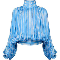 LOUIS VUITTON Double Stripe Gathered Blouse