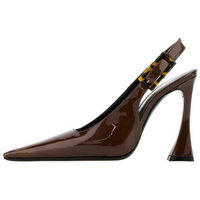SAINT LAURENT Dune Spool Heel High Heels 11cm Women's Brown
