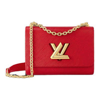 LOUIS VUITTON Twist Leather Shoulder Bag Crossbody Bag Women's Red
