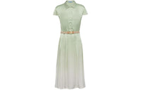 PRADA Printed Satin Crepe Dress Short-Sleeved Dresses Women's Light Green