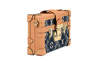 LOUIS VUITTON PETITE MALLE Fabric Shoulder Bag Women's Blue