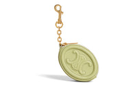 CELINE Smooth Cow Leather Small Coin Purse Mini Women's Turquoise With Light Grass Green Accents
