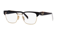 PRADA Metal Browline Eyeglass Frames Unisex Black