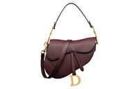 DIOR Saddle Grained Calfskin Saddle Bag Shoulder Bag Crossbody Bag Handbag Women's Red