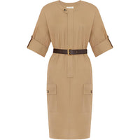 SAINT LAURENT Short-Sleeved Dresses Women's Dark Beige