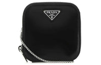 PRADA Leather Crossbody Bag Shoulder Bag Unisex Black