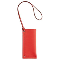 HERMES Epsom Calfskin Eyeglass Pouch Women's R1 Terre Battue Red Clay