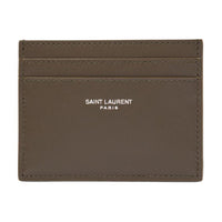 SAINT LAURENT Leather Card Holder Men's Gray