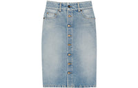 SAINT LAURENT Denim Long Skirts Women's Blue