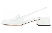 MIU MIU Chunky Heel Casual Single Shoes Women's White