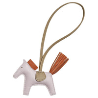 HERMES Rodeo Milo Lambskin Bag Accessories Small Size Unisex Light Purple With Gingerbread & Malva Beige