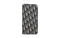 DIOR Oblique Jacquard Fabric Wallet Men's Beige & Black