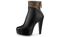 LOUIS VUITTON Afterglow Ankle Boots Women's Black Brown