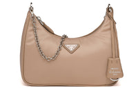 PRADA Hobo Re-Edition Nylon Shoulder Bag Handbag Shoulder Bag Women's Nude