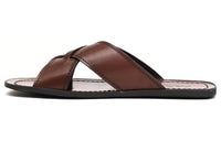 PRADA Rubber Sole Slide Slippers Men's Brown