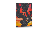 LOUIS VUITTON Coated Canvas Card Holders Passport Holders Men's Gray/Red