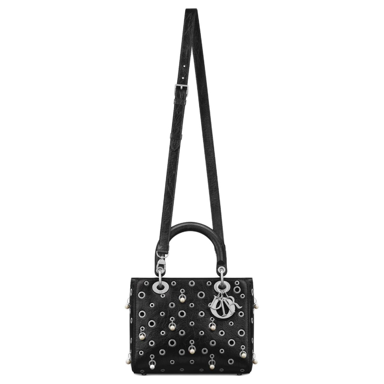DIOR Lady Dior Calfskin Lady Dior Bag, One Shoulder Handbag Medium Size Women's Black
