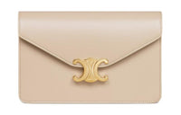 CELINE Cow Leather Wallet Mini Women's Nude