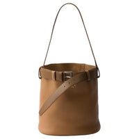 PRADA Cow Leather Bucket Bag, Shoulder Bag Women's Caramel Brown