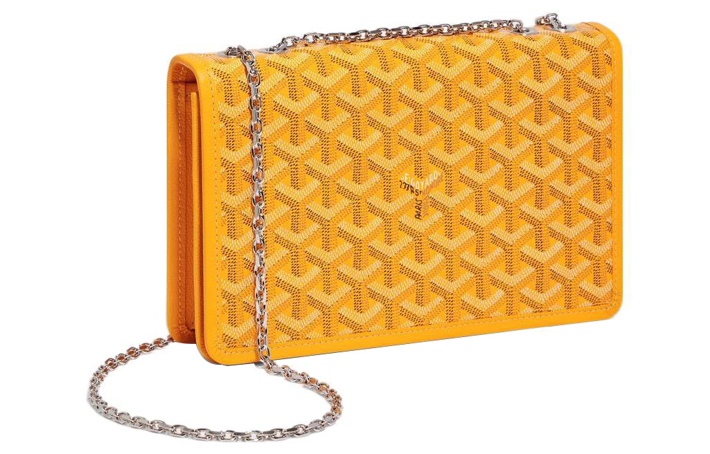GOYARD Alexandre III Canvas With Leather Shoulder Bag Crossbody Bag Women's Yellow