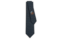 HERMES Mulberry Silk Ties Men's Marine Blue