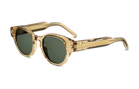 DIOR Acetate Gold-Plated Metal Irregular Shape Sunglasses Men's Yellow