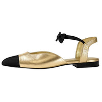CHANEL Stylish Sandals Women's Black Gold
