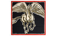 HERMES Silk Scarves Women's Black/Beige