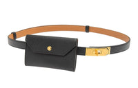HERMES Leather Belts Women's Black