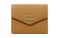 MIU MIU Leather Wallet Women's Light Brown