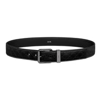 DIOR Leather Leather Belts Men's Black 3.5cm