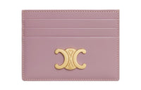 CELINE Triomphe Shiny Cow Leather Card Holder Women's Petal Color