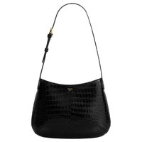 CELINE Crocodile Leather Crossbody Bag Shoulder Bag Women's Black