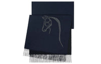 HERMES Knit Scarves Men's Ocean/Black