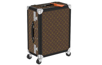 LOUIS VUITTON Classic Monogram All Over Print Patch Leather Trim Trolley Bag Unisex Brown