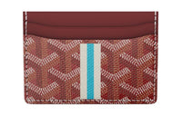 GOYARD Saint-Sulpice Canvas With Leather Card Clip Card Holder Unisex Red/White/Blue Striped