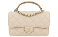CHANEL Clutch/Phone Holder With Chain Beige
