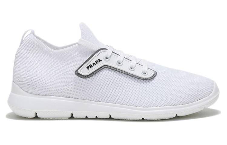 PRADA Breathable Low-Top Casual Shoes Men's White