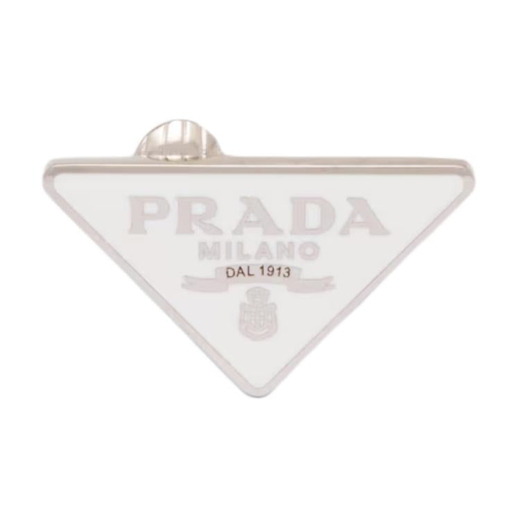 PRADA 925 Sterling Silver Clip-On Earrings Women's White