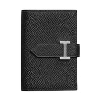 HERMES Bearn Lambskin Wallet Small Size Unisex 89 Noir Black