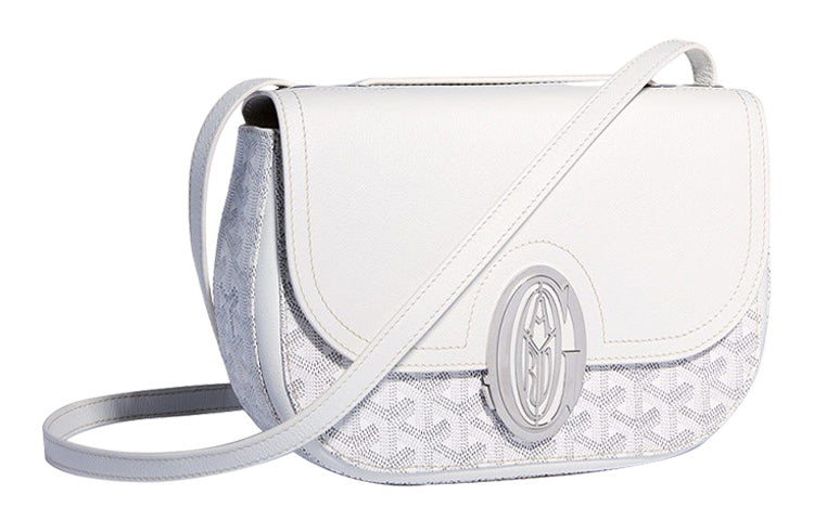 GOYARD 233 Canvas With Leather Shoulder Bag Crossbody Bag Women's White