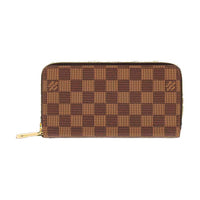 LOUIS VUITTON Zippy Coated Canvas Money Clip Coin Purses Wallets Women's Brown