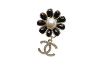 CHANEL Brooch Women's Black/Gold