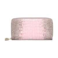 LOUIS VUITTON Zippy Crocodile Leather Wallet Regular Women's Umber & Light Pink