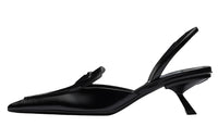 PRADA Brushed Leather Slingback Pumps 'Black' Women's