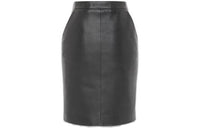 SAINT LAURENT Leather Short Skirts Women's Black