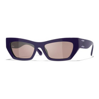 CHANEL Acetate Nylon Cat Eye Sunglasses Unisex Purple