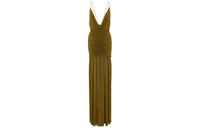 SAINT LAURENT Plunge Ruched Maxi Dress